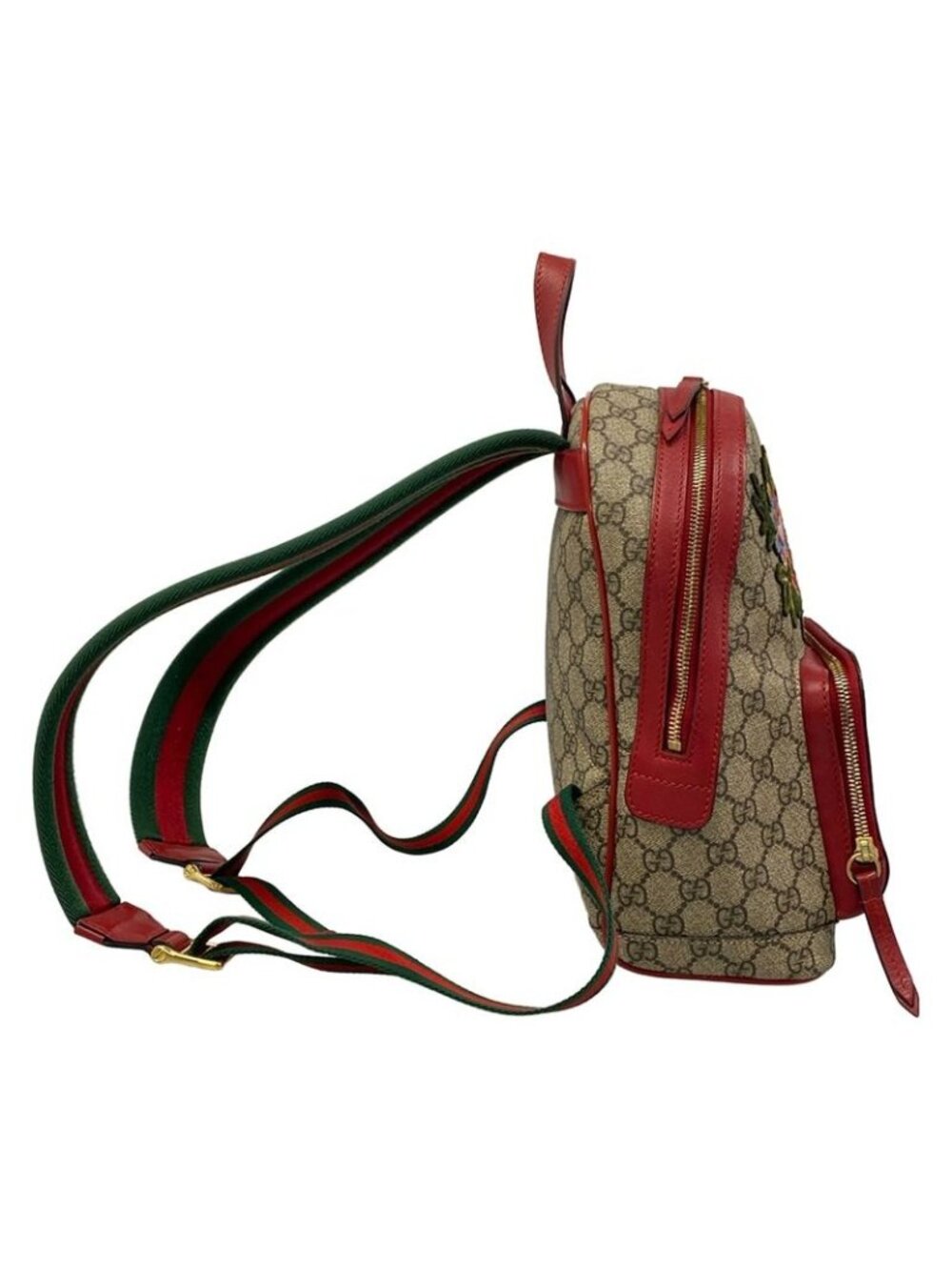 Gucci Backpack Courier Beige Red Multi Snake Heart Limited Edition Leather - Picture 2 of 15